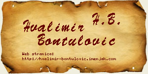 Hvalimir Bontulović vizit kartica